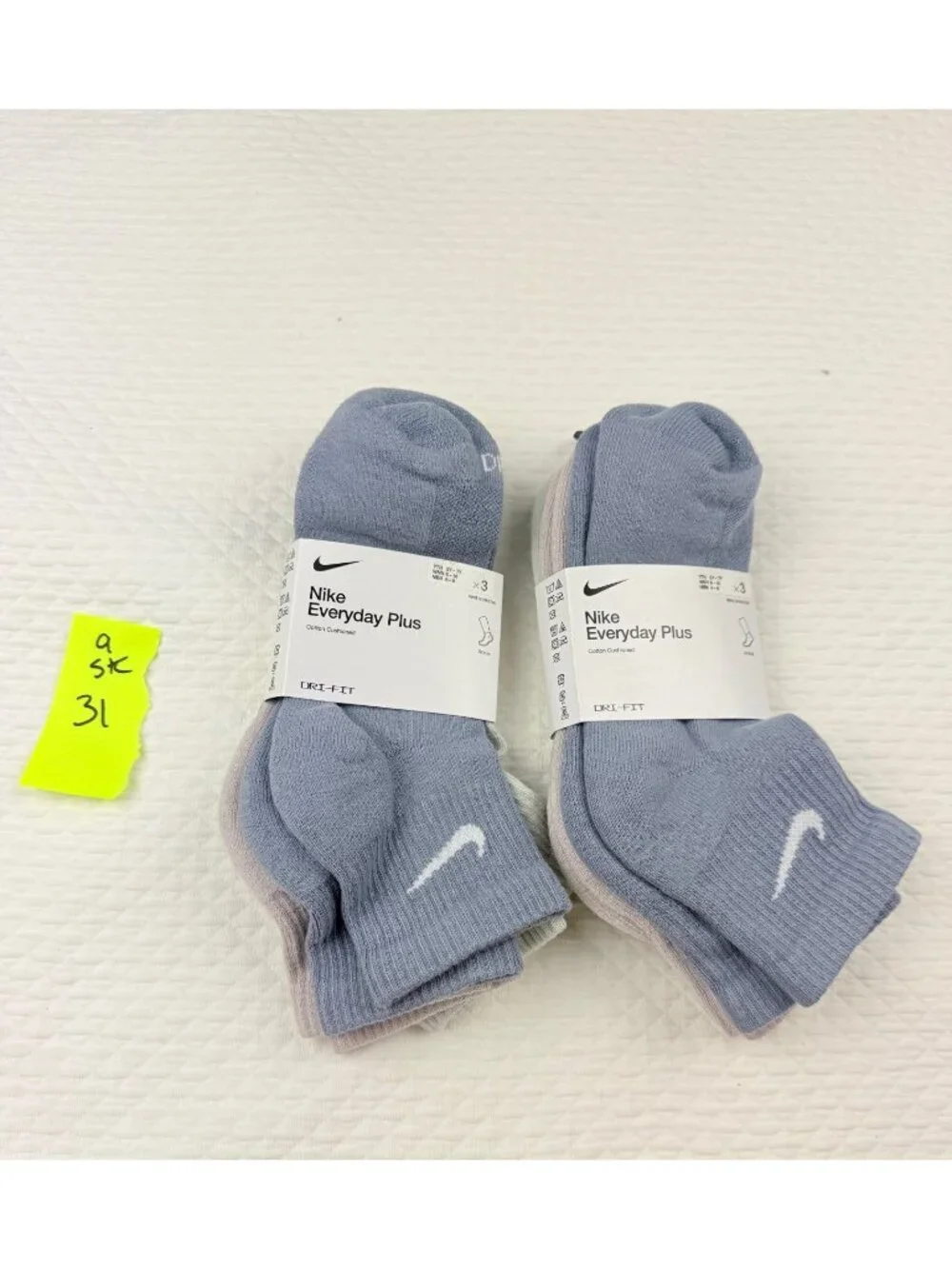 Nike 6 pairs Unisex Dri Fit Everyday Plus Cushioned Ankle Socks Mens M 6-8